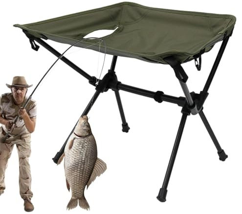 Yabauuop Tragbarer Campinghocker, Klapphocker,Stabiler Faltbarer Campingstuhl aus Aluminiumlegierung - Outdoor-Rucksack-Hocker, einziehbarer Wanderstuhl, robust, für Outdoor-Grillen, Wandern,