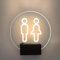 Toilettenschild aus Acryl für Herren- und Damentoiletten, LED-Toilettenschild, beleuchtetes Toilettenschild zur Wandmontage, runde 7-Zoll-Badezimmerschilder für das Büro, Geschäft