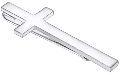 Asienice Argent Pince Cravate Homme Pince à Cravate Croix De Lorraine