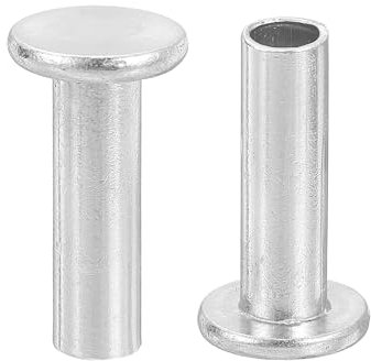 QUARKZMAN 50 Stück Halbhohlnieten, 6mm x 20mm Aluminium Flachkopf Halbhohle Nieten für Industrie Haushaltsreparatur Befestigung, Silber