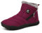 SMajong Donna Uomo Stivali da Neve Invernali Caldo Scarpe Foderata Pelliccia Inverno Boots Impermeabili Cotone Caviglia Stivaletti Antiscivolo Trekking Scarpe All'aperto Rosso 39EU.