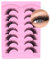 Fox Eye Lot de 7 paires de faux cils naturels avec bande transparente et duveteux pour des yeux naturellement allongés et captivants