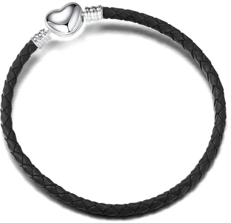 GENPICONG 1 Bracelet en Cuir avec chaîne de Base pour Bracelet Pandora Original, Bijoux pour Femme, Cadeaux pour la Saint-Valentin