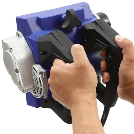 KiwiHood Elektrische Wandhobelmaschine 1300W Hochleistungsmotor Handhobel mit einstellbarer Tiefe, 21 hochwertigen Stahlklingen für Bau- und Renovierungsprojekte präzises Hobeln