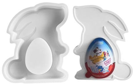 scyca Hasenform für Fondant, Osterhasen-Harzform | Osterhase Kerzenständerform, Kaninchen-Tier-Kerzenhalter, Zement, Gips, Epoxidharz, Silikonform für Ornamente, Basteln