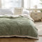 UKELER Überwurfdecke, 127 x 152 cm, Sherpa-Fleece-Decke mit Blumenmuster für alle Jahreszeiten, warme und gemütliche Decke für Bett, Couch, Sofa, Büro, Camping, Grasgrün
