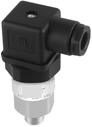 OURNXI 20-200bar Standard Mechanischer Druckschalter, Edelstahlmembran Einstellbare Öl-Wasser-Membran Kolbendruckregelung(5-200bar,NPT1-2 Thread)