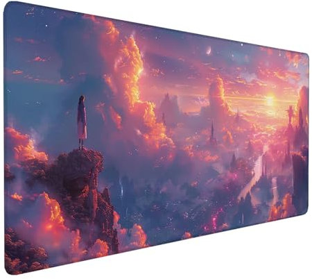 Alfombrilla Ratón Mujer, Alfombrilla Ratón XXL 1000x500x3mm, Gaming Mouse Pad con Base de Goma Antideslizante, Alfombrilla Raton Impermeable para Accesorios Pc Gaming, Regalo Mujer, Rosado 6-7-M