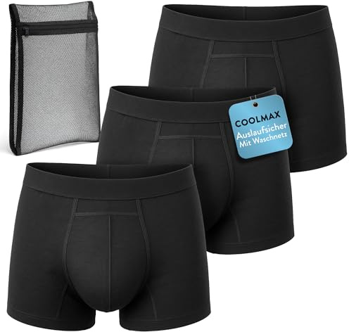 Harmony Care® 3x Premium waschbare Inkontinenz Pants Männer - extra auslaufsichere Unterhose bei leichter Blasenschwäche - diskrete Inkontinenz Shorts inkl. Waschnetz - Medium