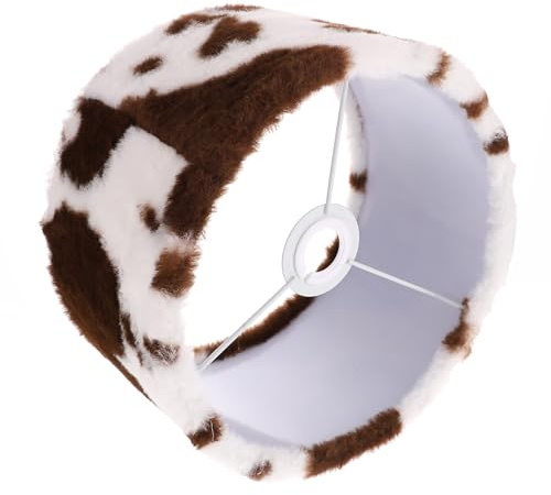 MALUGOGO Lampenschirm mit Tiermuster, 25 cm, Plüsch-Langhaar, Tischlampenabdeckung, kompatibel mit E27, E14 Glühbirnen, Innen-Lampenschirm für Schlafzimmer, Wohnzimmer