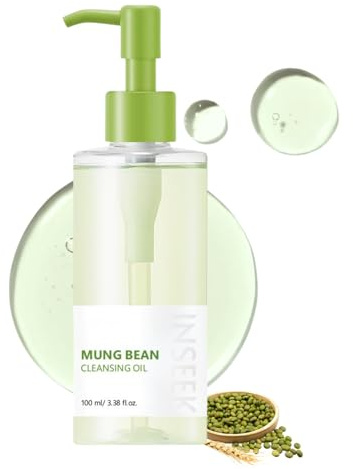 Mung Bean Cleansing Oil for Face, Korean Cleansing Oil for Deep Pore Care, Gentle Makeup Remover, Effectively Removes Eye, Face and Lip Makeup, Refreshing & No Tightness, Daily Use for Sensitive Skin