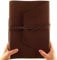 Großes Expeditions-Tagebuch, echtes Leder, mit Geschenkbox, 380 Seiten, 22,9 x 30,5 cm, Vintage-Stil, Dunkelbraun