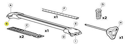 Thule Edge Foot Railing RH 958