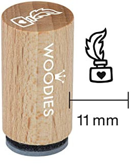Woodies Mini Stempel Tintenfass, Holz, 1,5 x 1,5 x 3 cm