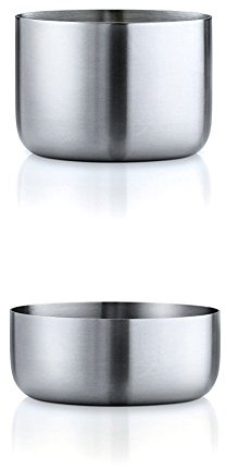 Blomus 63633 Snackschale, small, Edelstahl matt basic + 63634 Snackschale, medium, Edelstahl matt basic