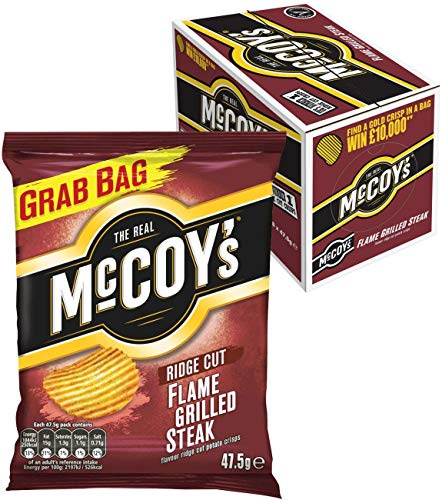 McCoy's Flame Grilled Steak Crisps 47.5g Grab Bag, Case of 36