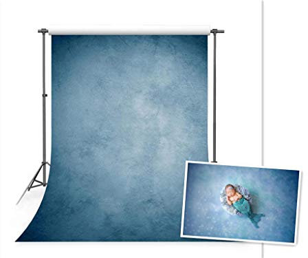 WaW 1.5x2.2m Stoff Fotografie Hintergrund für Fotostudios Blau Abstrakt, Klassische Fotohintergrund for Baby, Newborn, Kinder, Porträt, Haustier, Werbung Fotoshooting