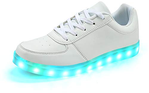 Padgene Herren Damen Leuchtende Blinkende Turnschuhe LED Leuchten Schuhe USB Aufladen Schnürer Schuhe