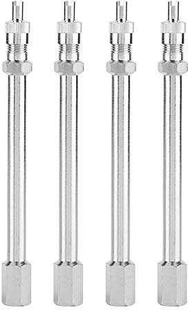 Chrome Reifenventilverlängerung, Autoreifen Ventilverlängerung, 4 Stücke Ventil Verlängerung Adapter Reifen Ventilverlängerung 100mm Chrom Auto Lkw Aufblasbare Gerät Zubehör