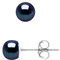 PEARLS & COLORS - Boucles d'Oreilles Véritables Perles de Culture d'Eau Douce Boutons - Coloris Black Tahiti - Qualité AAA + - Argent 925 Millièmes - Bijou Femme