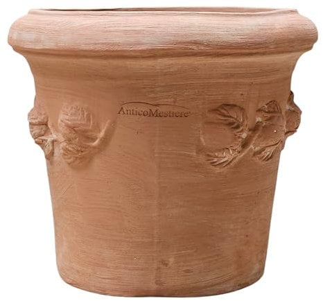 Liscio Toscana Limoni Toscana - Vaso da fiori in terracotta artigianale italiana, 25 cm - 40 cm, assolutamente resistente al gelo, terracotta italiana (30cm, Limoni Toscana)