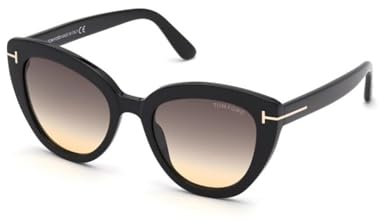 Tom Ford Occhiali da Sole IZZI FT 0845 Shiny Black/Dark Grey Shaded 53/21/140 donna