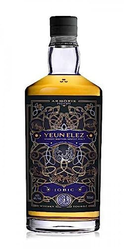 ARMORIK - YEUN ELEZ - Jobic - Whisky Single Malt Tourbé - Origine : France/Bretagne - Notes fumées, patissières & iodées - Tourbe de 50ppm - 46% Alcool - 70 cl