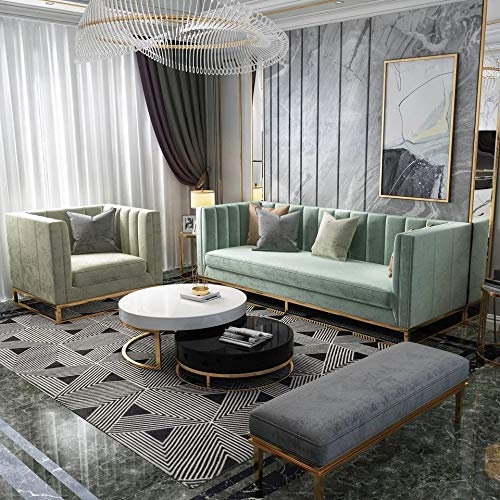 JVmoebel Dreisitzer Couch Polster Design Sofa 3er Sitz Sofas Zimmer Grün Chesterfield Neu