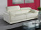 Vente-unique-Ledersofa 3-Sitzer - Elfenbein - MACELO