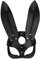 Masque en cuir pour femme avec oreilles de lapin, renard, chat - Demi-masque en cuir pour bal masqué - Accessoire de costume d'Halloween (oreille de lapin)