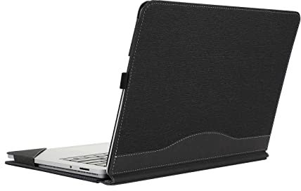 Case Cover for New Microsoft Surface Laptop Studio 2& Laptop Studio Tablet【14.4-inch Screen】 2-in-1 PU Leather Protective Shell(Surface Laptop Studio, Cotton Linen Pattern Black)