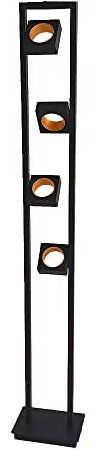 Designer LED Steh-Stand-Leuchte KARE 4 flammig Metall schwarz Leuchtköper verstellbar H:151cm 22W 3000K Wohnraum-Arbeitszimmer-Büro-Lampe