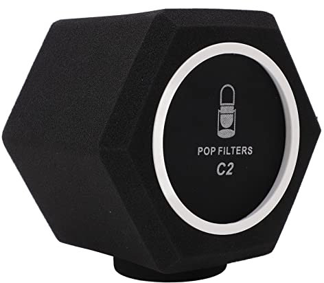 Bewinner Microphone Windscreen Vocal Filter For Mic, Microphone Wind Shield Acoustic Filter for 2.0 to 3.0 inch Recording Microphones, Mic Sponge Cover Reduces Noise and Reflections