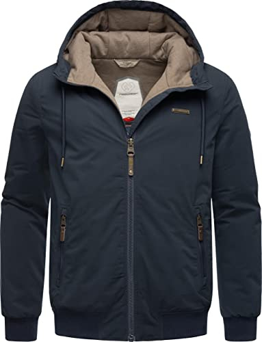 Ragwear Herren warme wasserdichte und atmungsaktive Winterjacke kurz mit verstellbarer Kapuze Maddy Navy Gr. XL