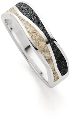 DUR Damen RingWelleStrandsand/Lavasand rhodiniert aus 925er Silber Größe 62 (19.7) R5853.62, 62 (19.7)