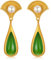 BETHZA Natürliche Jade Ohrringe für Frauen Grüne Jade mit Süßwasser Weiß Perle Tropfen Ohrring Sterling Silber Gold Ohrringe Schmuck Geschenke für Frau Freundin