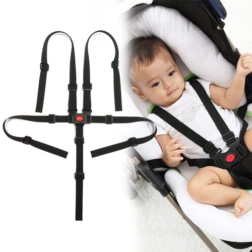 5 Punkt Gurt Sicherheitsgurt,5 Punkt Gurt Kinderwagen Gurt,Sicherheitsgurt für Baby Kinderwagen,Verstellbare Hochstuhl Sicherheitsgurte Gurte,Gurt Kinderwagen,Baby Sicherheitsgurt