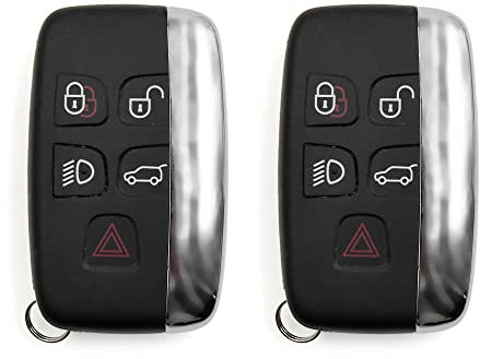 X AUTOHAUX 2pcs 5 Buttons Car Key Fob Keyless Entry Remote Control Key Case Shell for Range Rover Discovery 4 Replacement KOBJTF10A