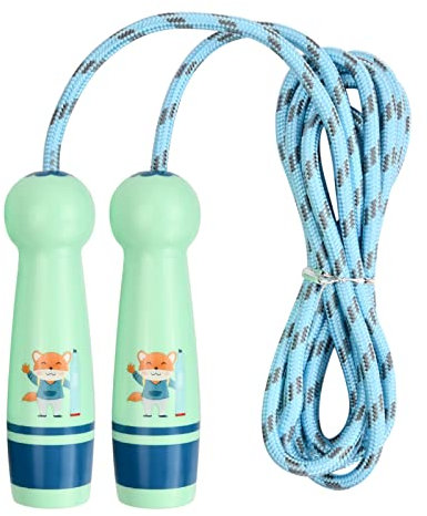 Springseil Kinder,Verstellbare Seilspringen Baumwollseil 2.8 m Länge, Kinder Einstellbar Baumwolle Seilspringen 5-11 Jahre für Schule Outdoor Fitness (Blau)