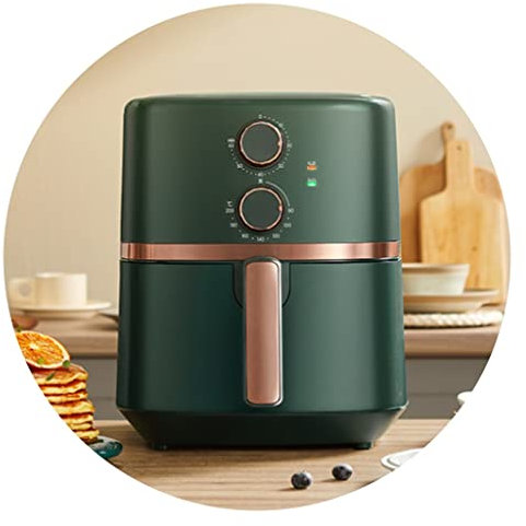 FLBT Friteuse sans Huile Friteuse sans Huile 4.5L Friteuse électrique entièrement Automatique de Grande capacité Fabricant de Frites (Color : Green, Size : 4.5L) Needed