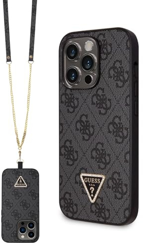 Guess GUHCP14LP4TDSCPK Hülle für iPhone 14 Pro 6.1 Schwarz hardcase Crossbody 4G Metal Logo