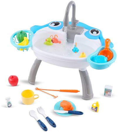 Arkyomi kinderwaschbecken spielküche Kinder waschbecken mit Wasser,geschirrspüler spülbecken Spielzeug kinderspülmaschiene mit wasserfunktion und küche zubehör