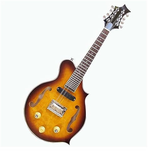 Mahogany Large Flower Maple Veneer Body 24-fret 8-string Electric Mandolin Instrument Mandolin Set for Beginner
