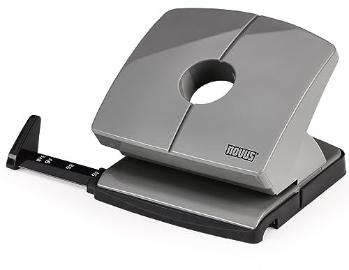 NOVUS Locher B220 Color ID 2.0 (20 Blatt Lochleistung, fest einrastende Anschlagschiene, Funktionsteile aus Metall) smart grey