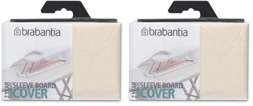 Brabantia Housse pour Jeanette 60 x 10 cm en Coton, Ecru, 28 x 13 x 13 cm (Lot de 2)
