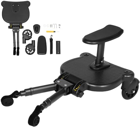 ROGONPDK Buggy Board con asiento universal para todos los cochecitos, carga de 25 kg, 55 x 33 x 36 cm, accesorio para cochecito con asiento