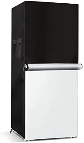 Bitubi Upright Freezers Cover,Outdoor Refrigerator Cover,– Waterproof, Dustproof, Sun-Proof, 34W x 30D x 76H. Suitable for most 20-25 Cubic Compact Mini Freezer on market (Black)