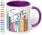 Geschenk für Musik-Fans: Kaffeetasse Bücherregal mit Best of Albums „Swiftea“ – Geschenkidee für Sänger- & Musikliebhaber - Keramik, ca. 330ml, Violett