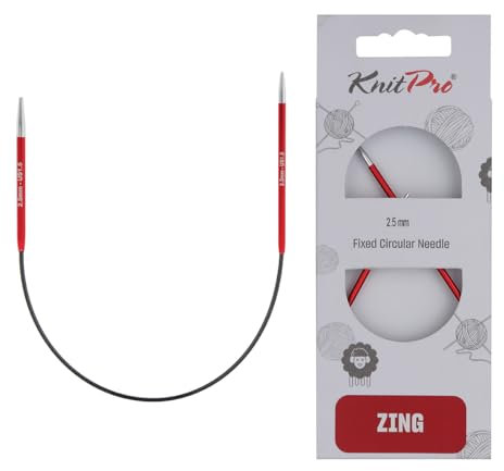 KnitPro Zing feste Stricknadeln – Rundstricknadeln 22,5 cm x 2,5 mm