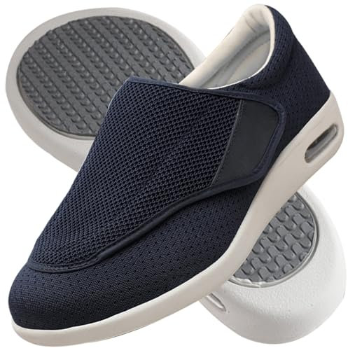 Jesajemi Chaussures Orthopédiques Homme Chaussures Orthopédiques Femme chaussures pieds larges chaussures diabétiques pour hommes chaussures confortables pieds larges homme(Blue,40 EU)